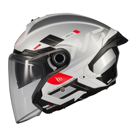 Casca open face motociclete MT Cosmo SV Silence A2 gri lucios (ochelari soare integrati)