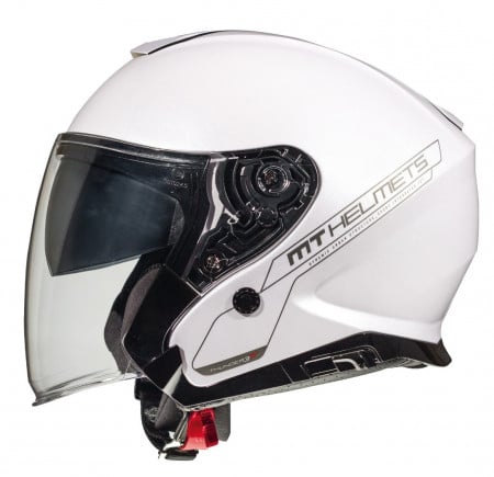 Casca open face MT Thunder III SV Jet A0 alb lucios (ochelari soare integrati) – tip MT-V-19