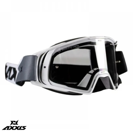 Ochelari Axxis Off road (cross-enduro) MX EVO Strap A0 alb - culoare: alb