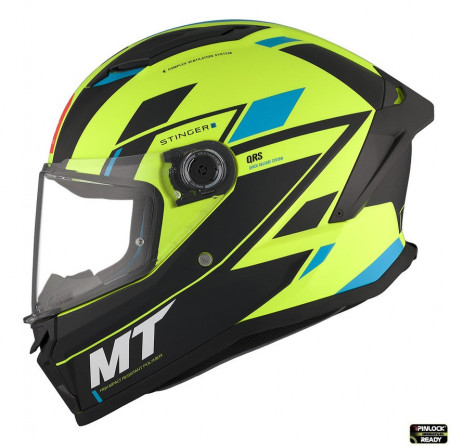 Casca integrala MT Stinger 2 Zivze C3 galben fluor mat - tip viziera: MT-V-28B