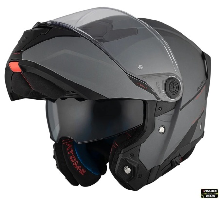Casca modulabila MT Atom 2 SV A2 titanium mat (ochelari soare integrati) Pinlock Ready - tip viziera: MT-V-35