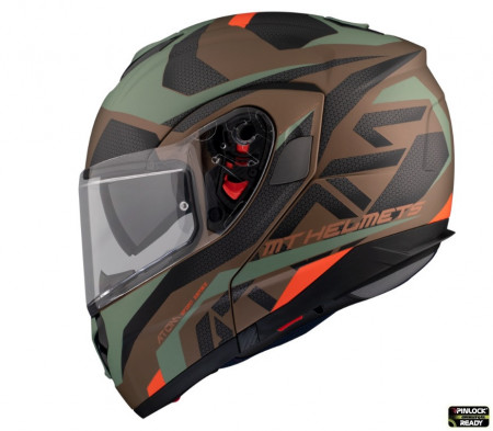 Casca moto MT Atom SV Skill A9 maro (gold) mat Pinlock ready - flip up