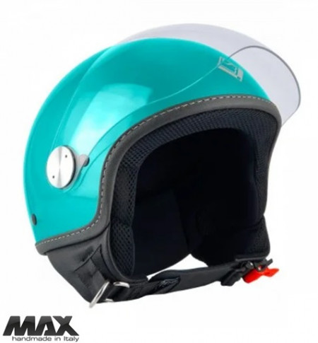 Casca open face (demi-jet) Max Helmets model DJ06 LS 7.9 (FLS) culoare: verde Portovenere lucios (03V) - 100% MADE IN ITALY