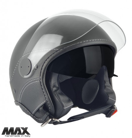 Casca open face (demi-jet) Max Helmets model DJDV06 LS Vision SV (ochelari soare integrati) culoare: negru mat (00S) - 100% MADE IN ITALY