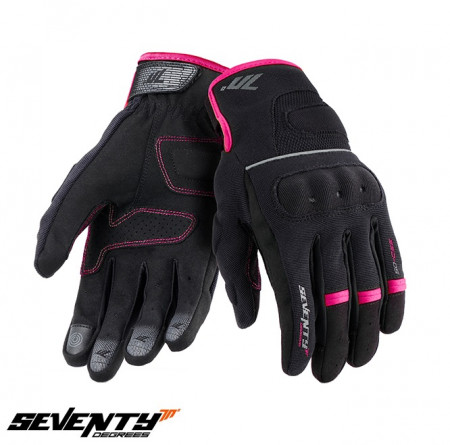 Manusi femei Urban vara Seventy model SD-C56 negru/roz - degete tactile