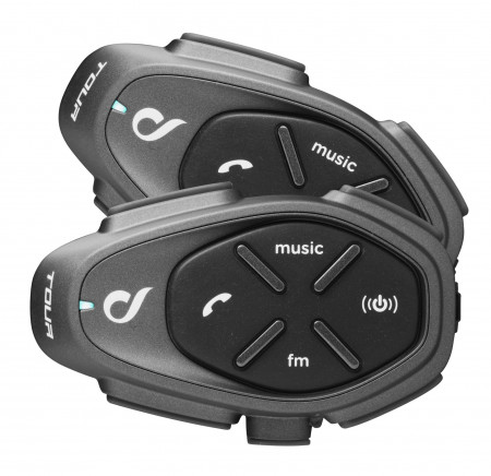 Sistem comunicare moto complet Bluetooth INTERCOM Interphone model Tour - kit 2 bucati (pentru 2 utilizatori)