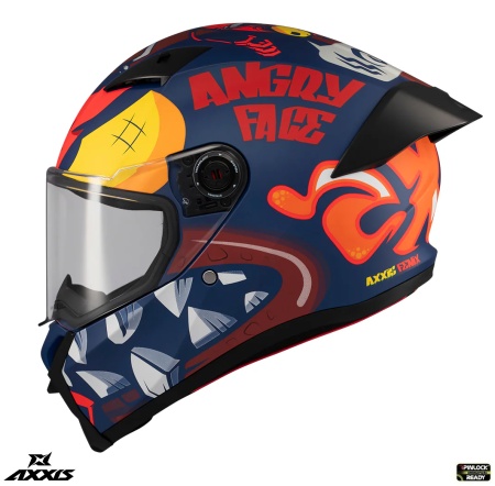 Casca integrala Axxis Fenix Angry Face C5 rosu mat - tip viziera: MT-V-31B - DKS429