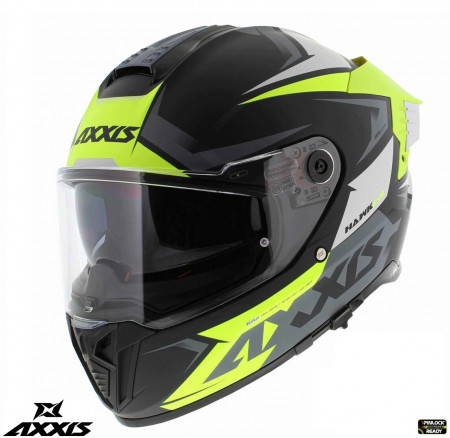 Casca integrala Axxis Hawk SV Judge B3 galben fluor mat negru mat (ochelari soare integrati) - tip viziera: MT-V-31