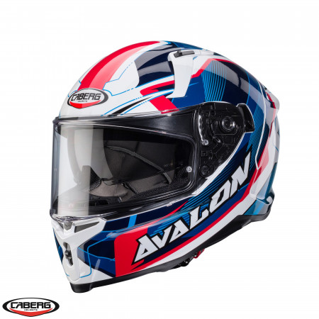 Casca integrala Caberg model Avalon X SV Optic D6 alb/albastru/rosu lucios Pinlock ready
