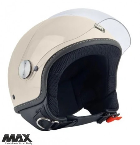Casca open face (demi-jet) Max Helmets model DJ06 LS 7.9 (FLS) culoare: crem lucios (00X) - 100% MADE IN ITALY