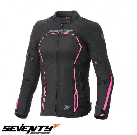 Geaca moto femei Racing Seventy vara/iarna SD-JR67 negru/roz