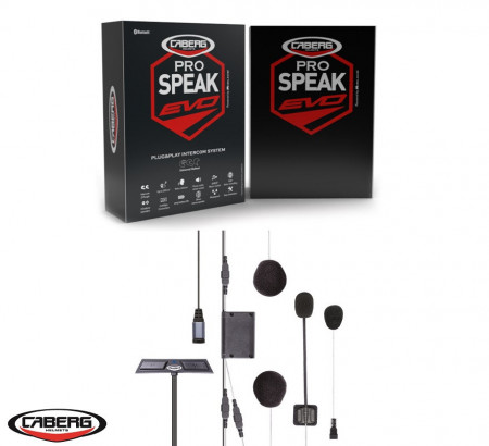 Sistem comunicare moto complet Bluetooth Caberg Pro Speaker Evo Intercom – kit 1 bucata (pentru 1 utilizator)