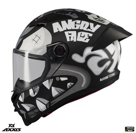 Casca integrala Axxis Fenix Angry Face B2 negru mat - tip viziera: MT-V-31B - DKS429