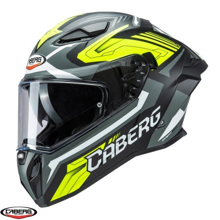 Casca integrala Caberg model Drift Evo II SV Jarama L6 negru/gri/galben fluor mat Pinlock ready - lentila Pinlock inclusa