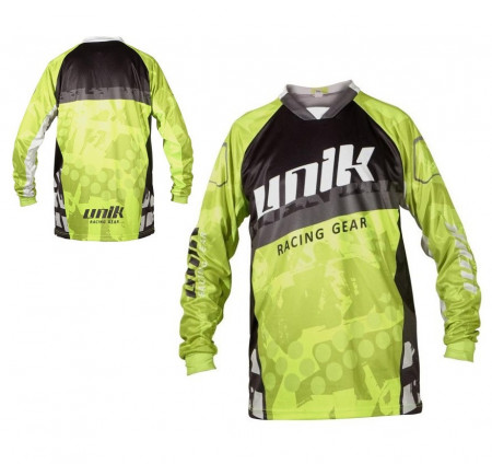 Tricou (bluza) cross-enduro Unik Racing model MX01 culoare: negru/verde fluor