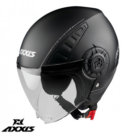 Casca Axxis model Metro S A1 negru lucios (open face) - omologare noua ECE 22.06 - tip viziera: MT-V-26B