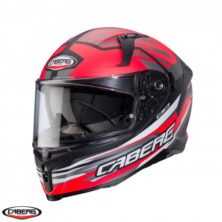 Casca integrala Caberg model Avalon X SV Kira L7 negru/gri/rosu fluor mat Pinlock ready