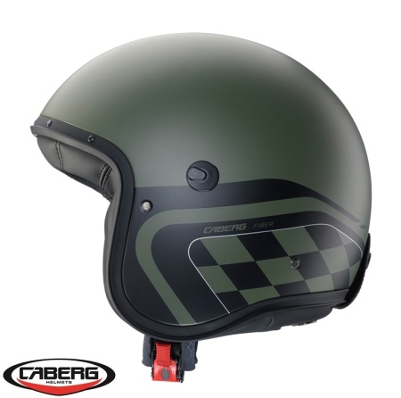 Casca open face (jet) Caberg model Freeride X Daytona P4 verde military/negru mat (fibra de sticla)