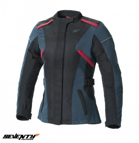 Geaca moto dama Seventy SD-JT79 Navy albastru/negru/rosu