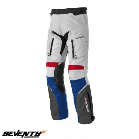 Pantaloni motociclete Touring unisex Seventy vara/iarna model SD-PT3 culoare: alb/rosu/albastru