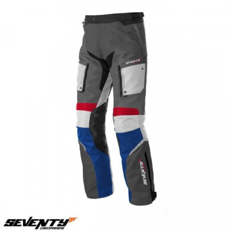Pantaloni motociclete Touring unisex Seventy vara/iarna model SD-PT3 culoare: gri/rosu/albastru