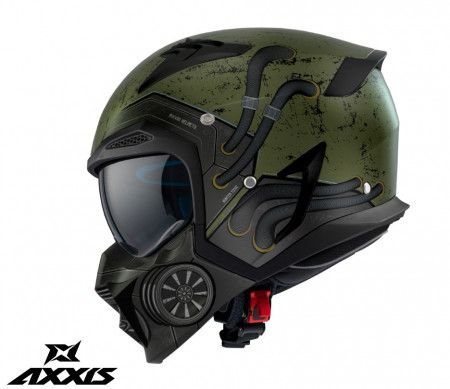 Casca Axxis model Hunter SV Toxic C6 verde mat mat (ochelari soare integrati)