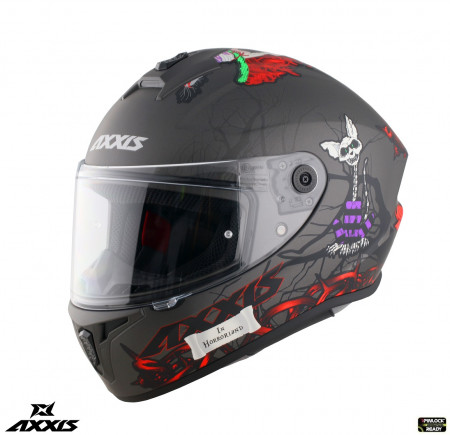 Casca integrala Axxis model Draken S Horrorland A2 titanium mat - tip viziera: MT-V-18C