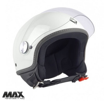 Casca open face (demi-jet) Max Helmets model DJ06 LS 7.9 culoare: negru/alb lucios (0JU) - 100% MADE IN ITALY