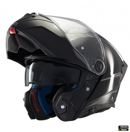 Casca modulabila MT Atom 2 SV A1 negru lucios (ochelari soare integrati) Pinlock Ready - tip viziera: MT-V-35