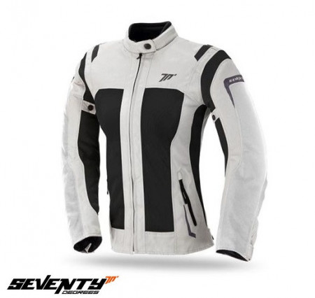 Geaca (jacheta) motociclete femei Touring Seventy vara model SD-JT46 culoare: alb ice/negru
