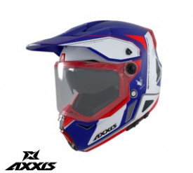 Casca adventure/touring/off road Axxis model Wolf DS Roadrunner C7 albastru mat – tip viziera: MT-V-20