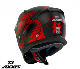 Casca Axxis model Hunter SV ONI B5 rosu mat (ochelari soare integrati) - masca (protectie) barbie si cozoroc detasabile - Img 3