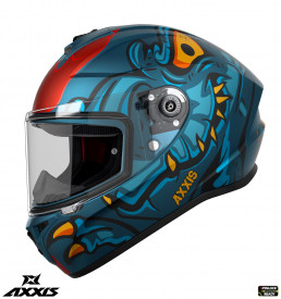 Casca integrala Axxis model Draken S Dinotoon C7 albastru mat - tip viziera: MT-V-18C - Img 1