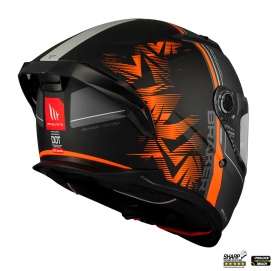 Casca integrala MT Braker SV Charm B4 negru/portocaliu mat (ochelari soare integrati) - tip viziera: MT-V-28B - DKS435 - punctaj maxim SHARP Test - 5 stele - Img 4