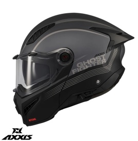 Casca modulabila (flip-up) Axxis GhostFighter SV Bitone C12 gri mat (ochelari soare integrati) – tip viziera: MT-V-36 - Img 3