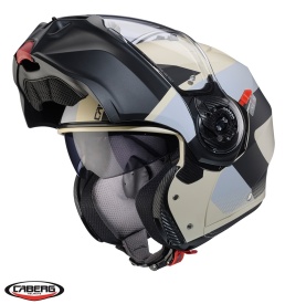Casca modulabila (flip-up) Caberg model Duke Evo SV Indy P8 sand (nisipiu)/negru/gri mat Pinlock ready - lentila Pinlock inclusa - Img 3