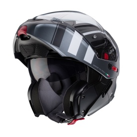 Casca modulabila (flip-up) Caberg model Horus X Road M4 negru/gun metal (titanium)/alb mat Pinlock ready - lentila Pinlock inclusa - Img 5