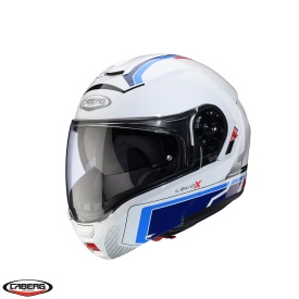 Casca modulabila (flip-up) Caberg model Levo X Elite O5 alb/albastru/rosu lucios Pinlock ready - lentila Pinlock inclusa (fibra de sticla) - Img 2