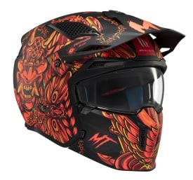 Casca MT Streetfighter SV S B5 Hellish rosu mat (ochelari soare integrati) - masca (protectie) barbie si cozoroc detasabile - omologare noua ECE 22.06 - Img 4