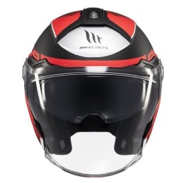 Casca open face motociclete MT Cosmo SV Cruiser B5 rosu mat (ochelari soare integrati) - Img 3
