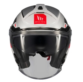 Casca open face motociclete MT Cosmo SV Silence A2 gri lucios (ochelari soare integrati) - Img 3