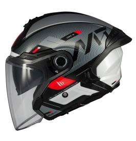 Casca open face motociclete MT Cosmo SV Silence B2 negru/gri lucios (ochelari soare integrati) - Img 1