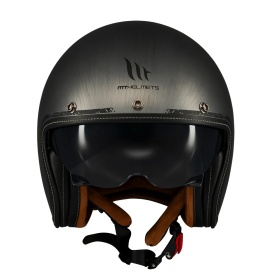 Casca open face motociclete MT Le Mans 2 S SV Scratched Chrome A2 gri mat (ochelari soare integrati) - omologare noua ECE 22.06 - Img 3