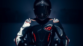 Costum (combinezon) motociclete barbati piele Ixon vara model Demonio culoare: negru/alb/rosu - Img 4