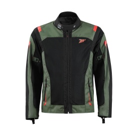 Geaca (jacheta) motociclete barbati Touring Seventy vara model SD-JT66 Sahara culoare: verde military/rosu - Img 6