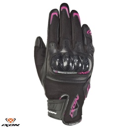 Manusi femei Roadster vara piele/textil Ixon model RS Rise Air LS culoare: negru/fucshsia (roz) - degete tactile - Img 1