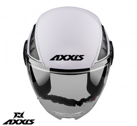 Casca Axxis model Metro S A0 alb lucios (open face) - omologare noua ECE 22.06 - tip viziera: MT-V-26B - Img 2