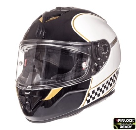 Casca integrala motociclete MT Rapide Revival B1 alb/negru lucios (fibra sticla) - Img 2