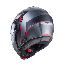 Casca modulabila (flip-up) Caberg model Duke Evo Move L2 SV gun metal (titanium)/negru/rosu mat Pinlock ready - lentila Pinlock inclusa - Img 7