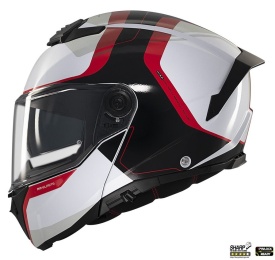 Casca modulabila MT Atom 2 SV Emalla B0 alb/rosu mat (ochelari soare integrati) Pinlock Ready - tip viziera: MT-V-35 - Img 4